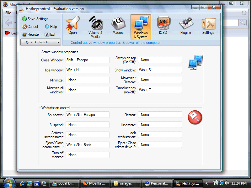 Screenshot of Hotkeycontrol 5.4